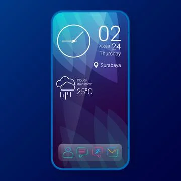 Home screen ui design custom modifications wave Stock Illustration