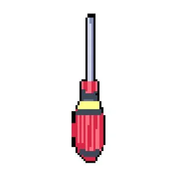 Home screwdriver pixel art vector illustration Stock Illustration