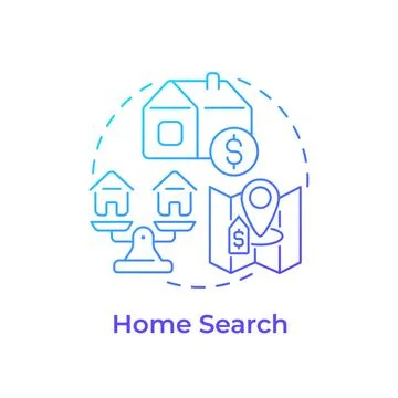 Home search blue gradient concept icon Illustration