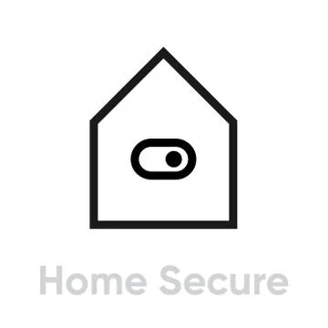 Home Secure icon. Editable Vector Outline. Stock Illustration