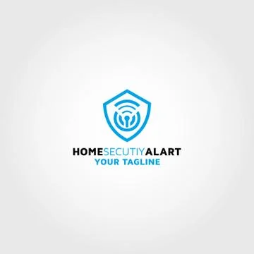 Home security alert alarm vector logo design Stock Illustration