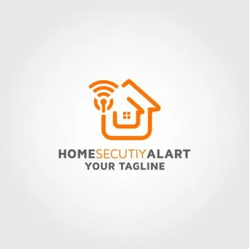 Home security alert alarm vector logo design template Stock Illustration