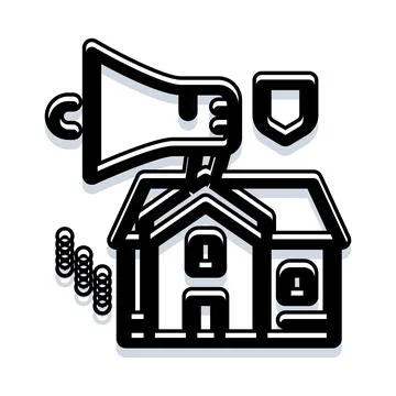 Home security alert system concept illustration Stock Illustration