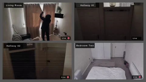 Home Security App Break-In Stock Footage 155313293