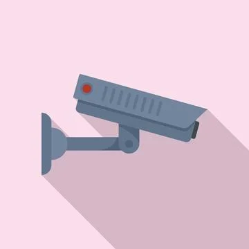 Home security camera icon, flat style イラスト素材