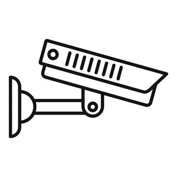 Home security camera icon, outline style Stock Illustration