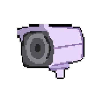 Home security camera pixel art vector illustration Illustrazione stock