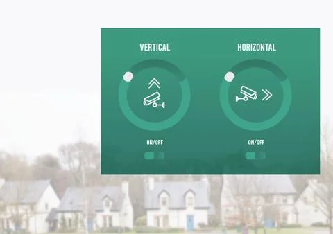 Home security camera system App Interface Stock Illustration
