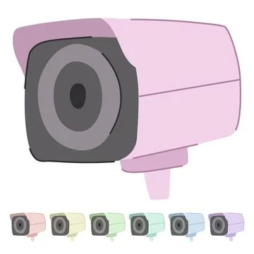 Home security camera vector cartoon graphic Stock Illustration