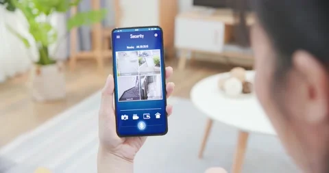 Home security cameras viewed Stock Footage 154353126