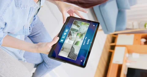 Home security cameras viewed Stock Footage 156280105