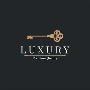 Home security design simple key logo old vintage minimalist template illust.. Stock Illustration