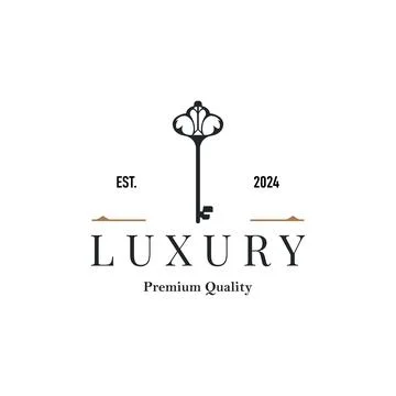 Home security design simple key logo old vintage minimalist template illust.. Stock Illustration