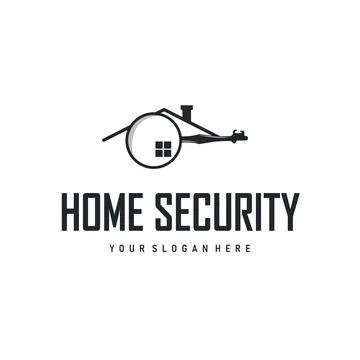 Home security design simple key logo old vintage minimalist template illust.. Stock Illustration