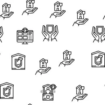 Home Security Device Vector Seamless Pattern Stock Illustration