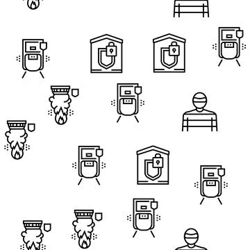 Home Security Device Vector Seamless Pattern Stockillustratie