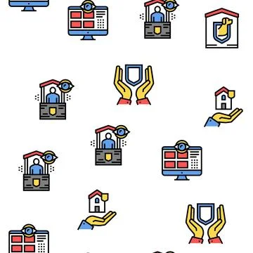 Home Security Device Vector Seamless Pattern Illustrazione stock
