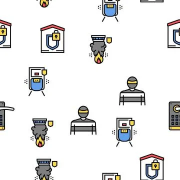 Home Security Device Vector Seamless Pattern イラスト素材