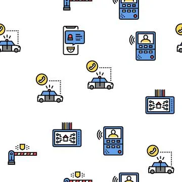 Home Security Device Vector Seamless Pattern Stockillustratie