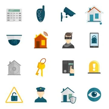 Home security icon flat イラスト素材
