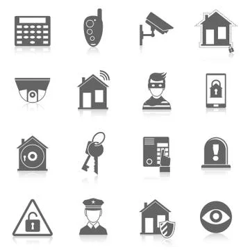 Home security icons Stockillustratie