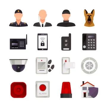 Home Security Icons Illustrazione stock