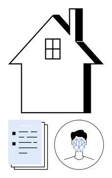 Home security, identity verification, digital authentication, personal data p Stock Illustration