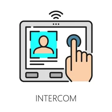 Home security intercom color line icon or sign イラスト素材