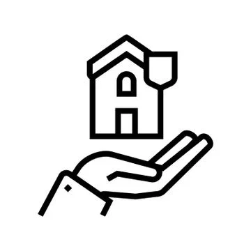 Home security line icon vector illustration Stock Illustration
