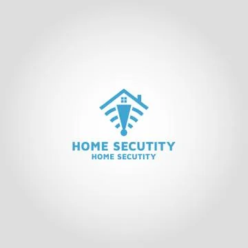 Home security logo design template idea Stock Illustration