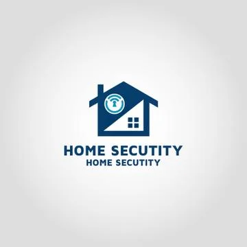 Home security logo design template idea and inspiration Stock Illustration