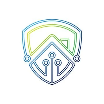 Home Security Logo Icon vector design illustration. Home Security with Shield Stock-Illustration