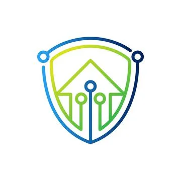 Home Security Logo Icon vector design illustration. Home Security with Shield Stock-Illustration
