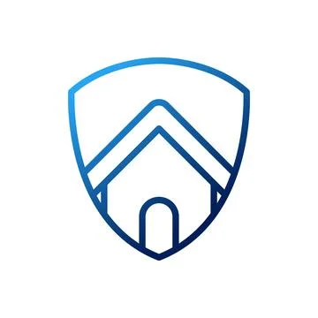 Home Security Logo Icon vector design illustration. Home Security with Shield Ilustração Stock