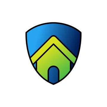 Home Security Logo Icon vector design illustration. Home Security with Shield Ilustração Stock