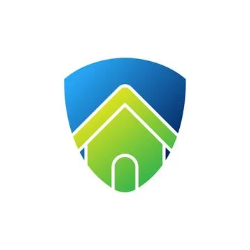 Home Security Logo Icon vector design illustration. Home Security with Shield Stock Illustration
