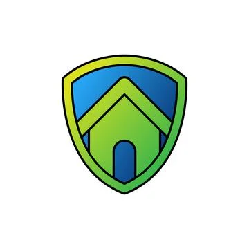 Home Security Logo Icon vector design illustration. Home Security with Shield Stock Illustration