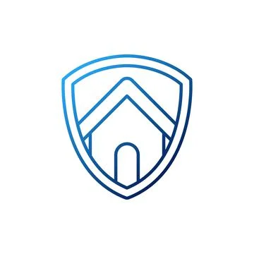 Home Security Logo Icon vector design illustration. Home Security with Shield Stock Illustration