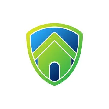 Home Security Logo Icon vector design illustration. Home Security with Shield Stock Illustration