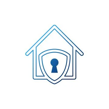 Home Security Logo Icon vector design illustration. Home Security with Shield Stock Illustration