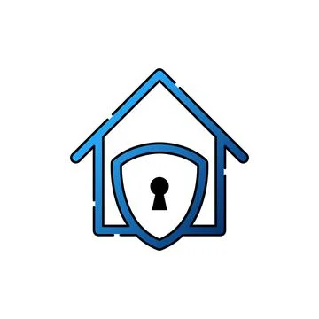Home Security Logo Icon vector design illustration. Home Security with Shield Stock Illustration