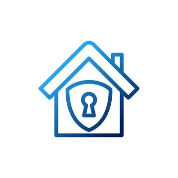 Home Security Logo Icon vector design illustration. Home Security with Shield Stock Illustration