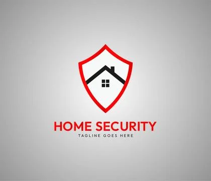 Home Security Logo, Shield Logo Template Vector Design Stock Illustration