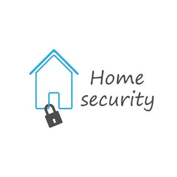 Home security padlock Stock Illustration