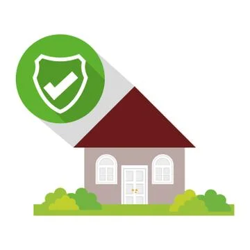 Home security policy guard button shadow Stock Illustration