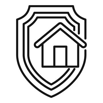 Home security shield protecting building from damage Ilustración de archivo
