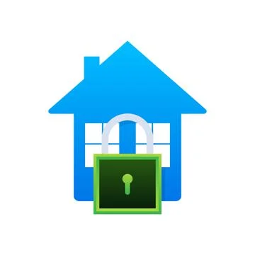 Home Security. Smart house icon, label. Vector stock illustration Stock Illustration