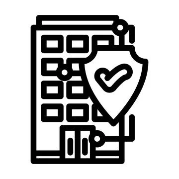 Home security system check maintenance line icon vector illustration Stock Illustration