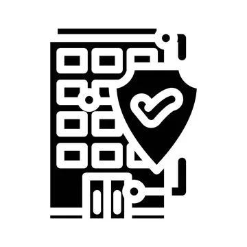 Home security system check maintenance glyph icon vector illustration Stock Illustration