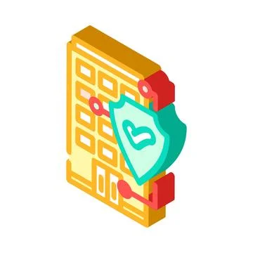 Home security system check maintenance isometric icon vector illustration Illustrazione stock